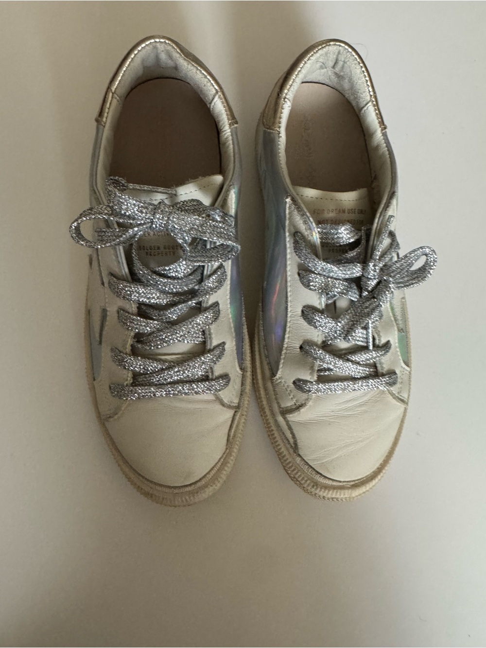 Golden Goose Kids Holographic Silver Low-Top Sneakers - Picture 3 of 10